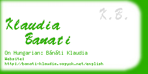 klaudia banati business card