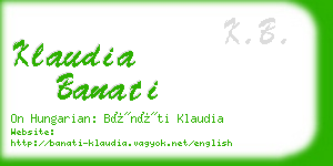 klaudia banati business card